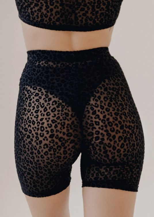 Czarne kolarki z siateczki w zwierzęcy wzór | Kolarki exotic | Sklep internetowy SeeMe Shop