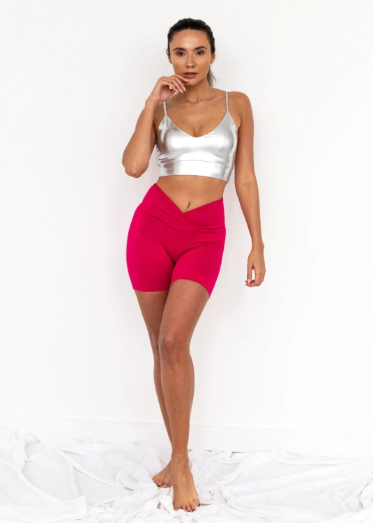 Krótkie różowe legginsy do jogi | Strój do jogi | Sklep internetowy SeeMe Shop