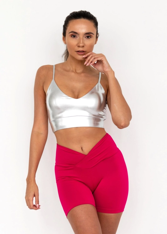 Krótkie różowe legginsy do jogi | Strój do jogi | Sklep internetowy SeeMe Shop