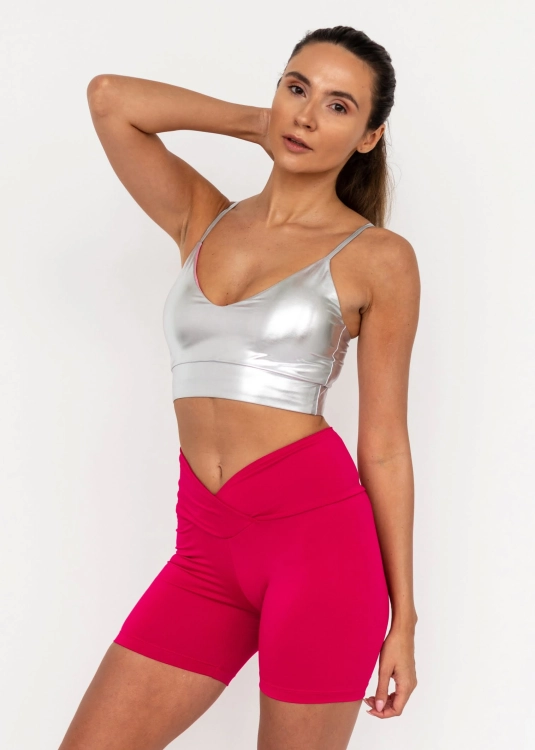 Krótkie różowe legginsy do jogi | Strój do jogi | Sklep internetowy SeeMe Shop