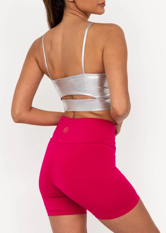 Krótkie różowe legginsy do jogi | Strój do jogi | Sklep internetowy SeeMe Shop
