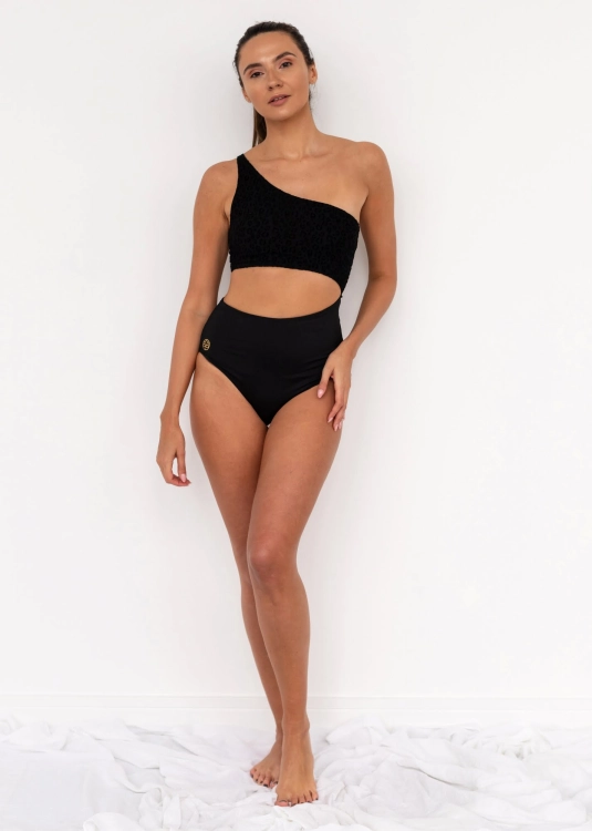 Czarne asymetryczne body | Monokini plażowe | Sklep internetowy SeeMe Shop