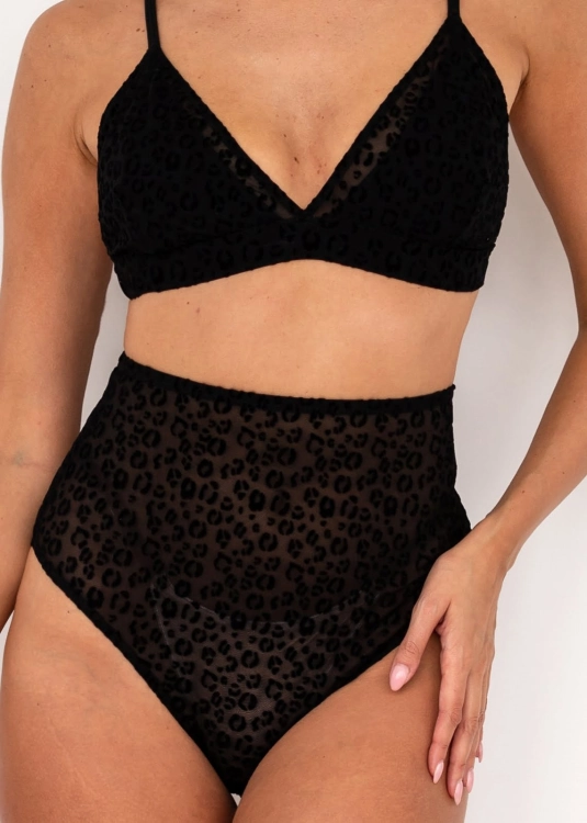 Czarny strój kąpielowy z siateczki | Top pole dance | Sklep internetowy SeeMe Shop