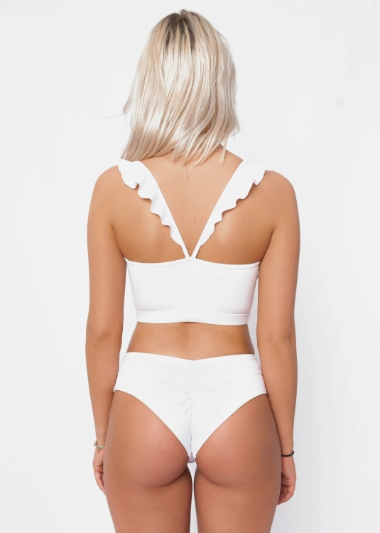 Biały strój do pole dance lub na plażę | Top pole dance | Sklep internetowy SeeMe Shop