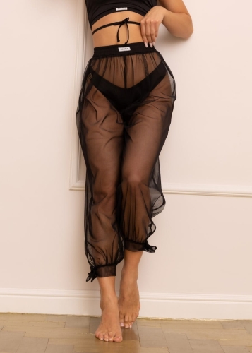 Czarne spodnie z siateczki do exotic pole dance | Strój exo | Sklep internetowy SeeMe Shop