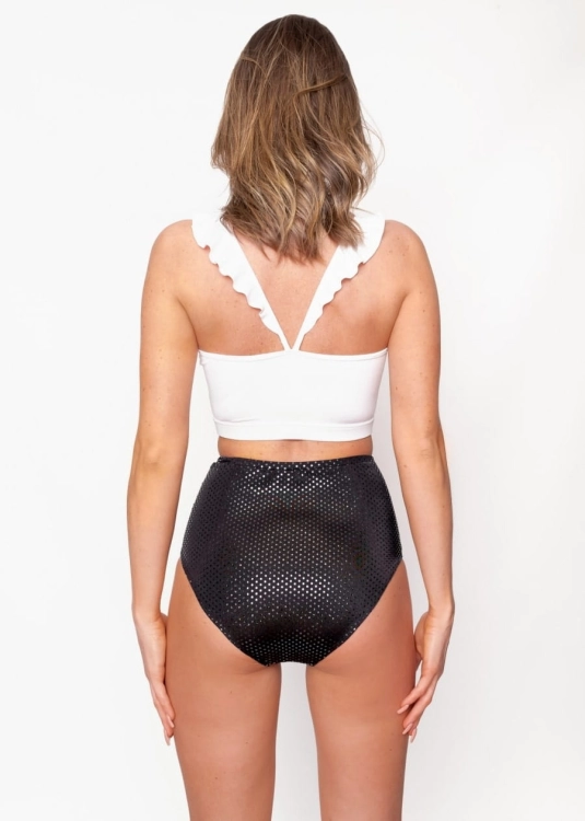 Czarne, połyskujące figi do pole dance i exotic | Majtki exo | Sklep internetowy SeeMe Shop
