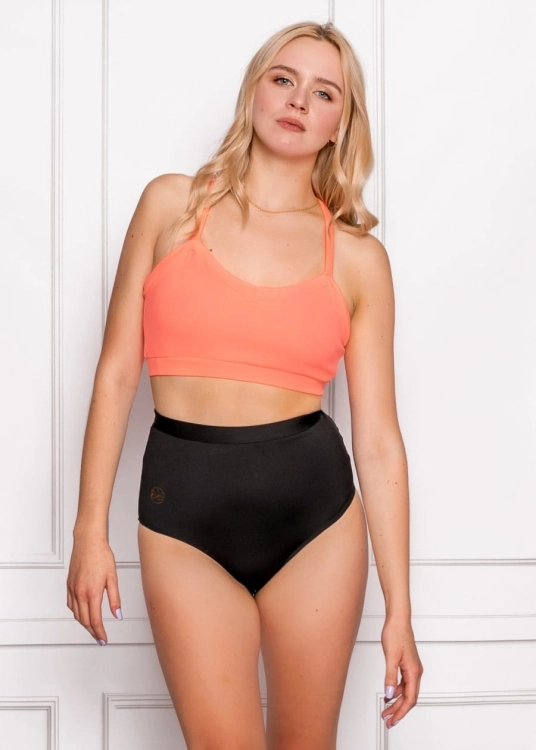 Czarne majtki do pole dance, z wysokim stanem i marszczeniem na pupie | Sklep internetowy SeeMe Shop