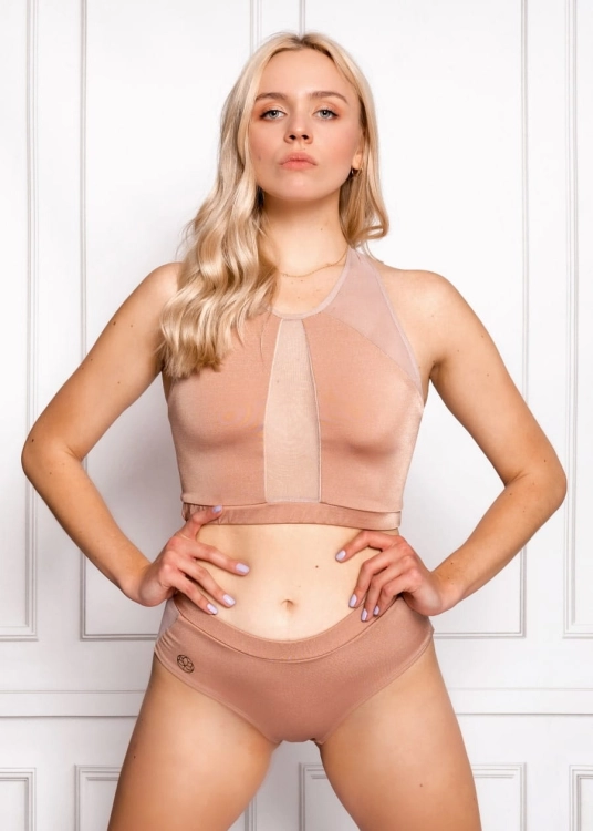 Beżowo - złoty, seksowny zestaw do pole dance | Sklep internetowy SeeMe Shop
