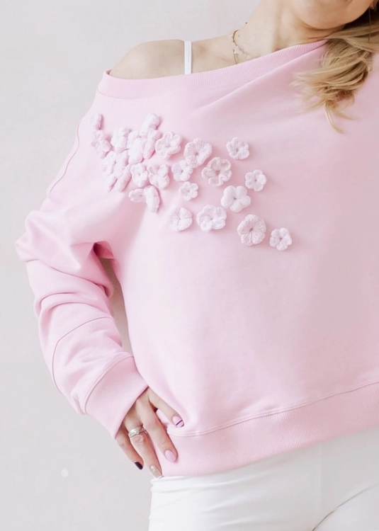 Bluza BOHO z kwiatową aplikacją | Strój na jogę | Sklep internetowy SeeMe Shop