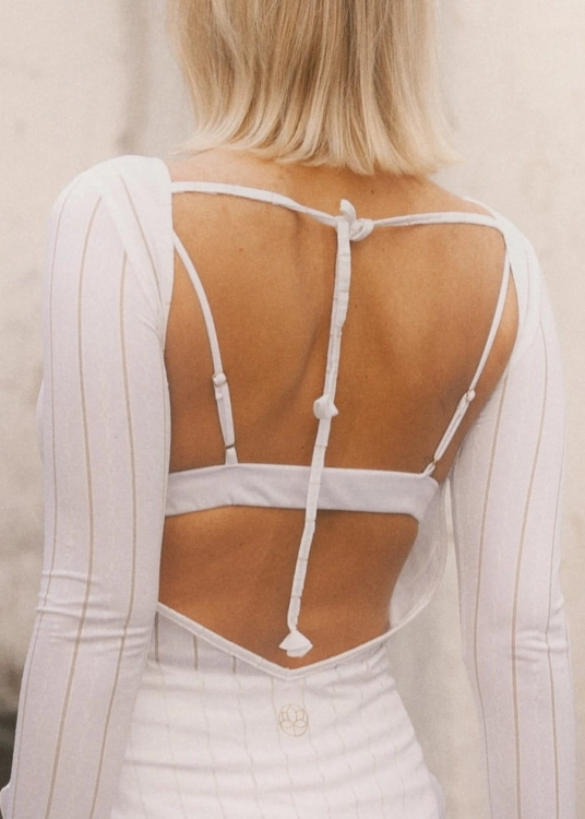 Biało - kremowa tunika plażowa | Strój na plażę | Sklep internetowy SeeMe Shop