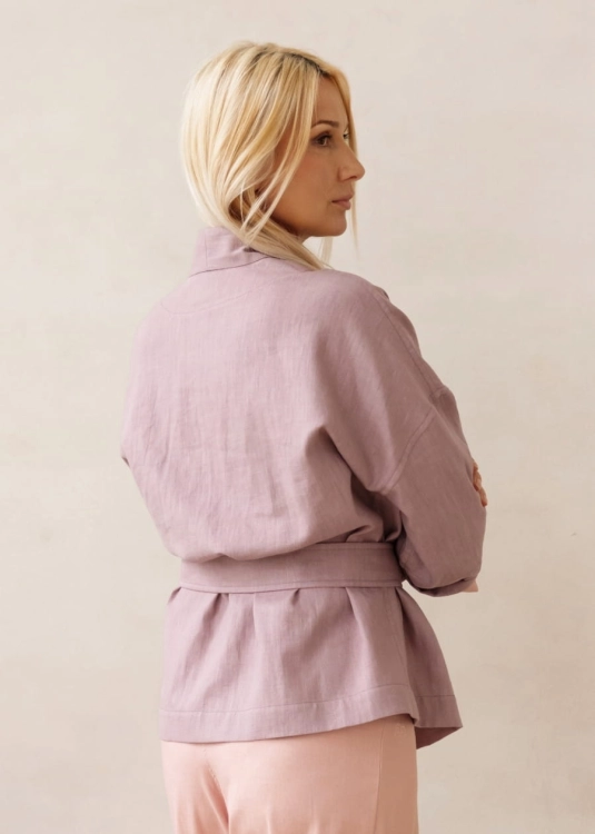 Wrzosowe, lniane kimono | Sklep internetowy SeeMe Shop