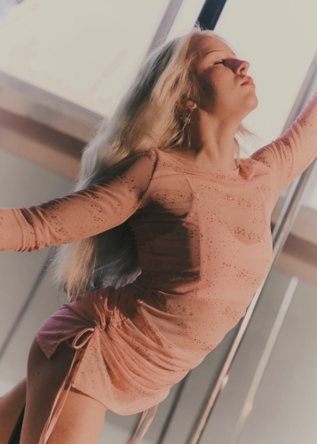 Siateczkowa, prześwitująca sukienka z brokatem, wiązana na bokach | Sukienka do exotic pole dance | Sklep internetowy SeeMe Shop