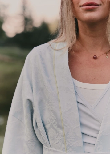 Długie kimono z żakardowej bawełny | Kimono | Sklep internetowy SeeMe Shop