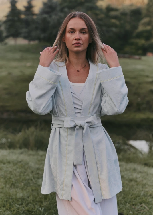 Długie kimono z żakardowej bawełny | Kimono | Sklep internetowy SeeMe Shop
