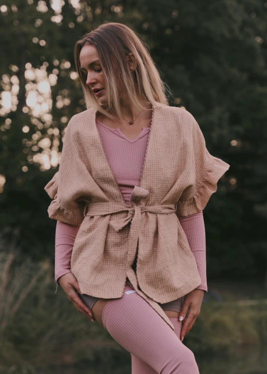 Lekka lniana narzutka a la kimono | Kimono do jogi | Sklep internetowy SeeMe Shop