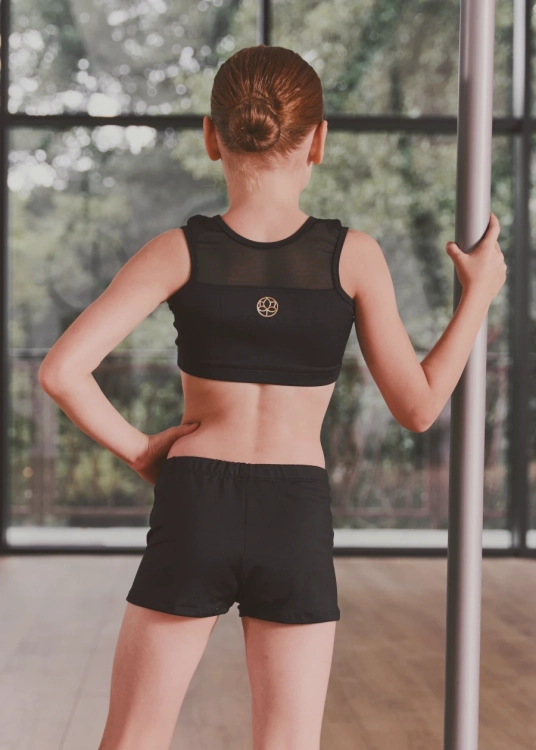 Dziecięcy komplet do pole dance | Strój dziecięcy do aerial | Komplet stroju dla dzieci z siateczką | Sklep internetowy SeeMe Shop