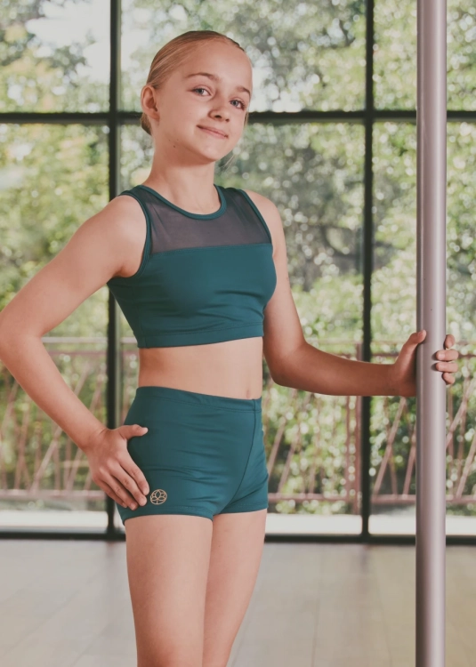 Dziecięcy komplet do pole dance | Strój dziecięcy do aerial | Komplet stroju dla dzieci z siateczką | Sklep internetowy SeeMe Shop