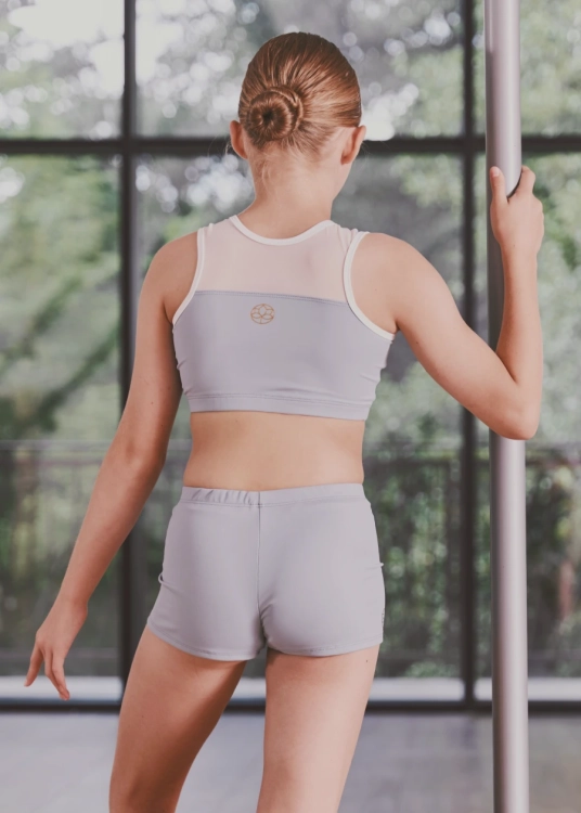 Dziecięcy komplet do pole dance | Strój dziecięcy do aerial | Komplet stroju dla dzieci z siateczką | Sklep internetowy SeeMe Shop